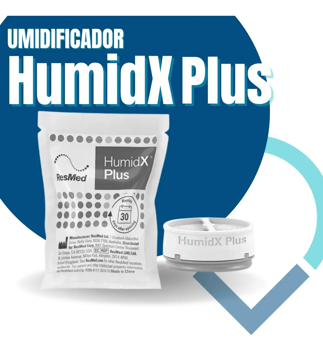 Umidificador Humidx Plus para CPAP Air Mini ResMed
