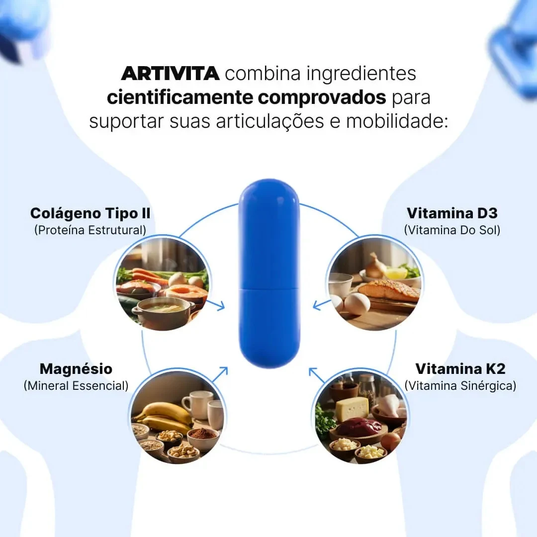 Kit Artivita Vitascience Colágeno Tipo 2 com 3 Potes de 30 Cápsulas
